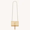 Saint Laurent YSL Women Kate Small Tassel In Metallic Leather-Gold