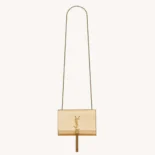 Saint Laurent YSL Women Kate Small Tassel In Metallic Leather-Gold