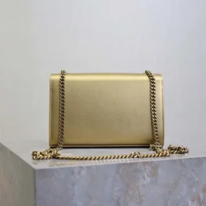 Saint Laurent YSL Women Kate Small Tassel In Metallic Leather-Gold
