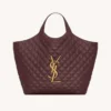 Saint Laurent YSL Women Large Icare In Quilted Nappa Lambskin-Maroon