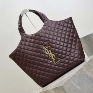 Saint Laurent YSL Women Large Icare In Quilted Nappa Lambskin-Maroon