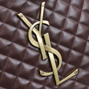 Saint Laurent YSL Women Large Icare In Quilted Nappa Lambskin-Maroon