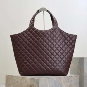 Saint Laurent YSL Women Large Icare In Quilted Nappa Lambskin-Maroon