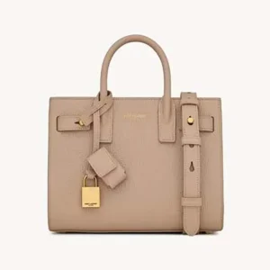 Saint Laurent YSL Women Nano Sac De Jour In Supple Grained Leather-Beige