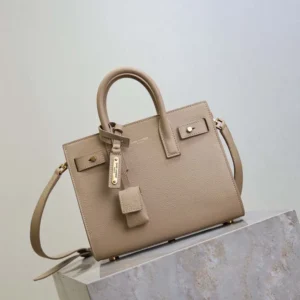 Saint Laurent YSL Women Nano Sac De Jour In Supple Grained Leather-Beige