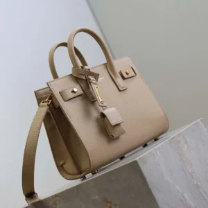 Saint Laurent YSL Women Nano Sac De Jour In Supple Grained Leather-Beige