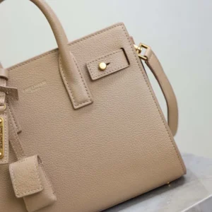 Saint Laurent YSL Women Nano Sac De Jour In Supple Grained Leather-Beige
