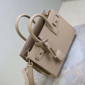 Saint Laurent YSL Women Nano Sac De Jour In Supple Grained Leather-Beige