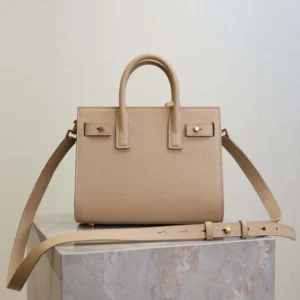 Saint Laurent YSL Women Nano Sac De Jour In Supple Grained Leather-Beige