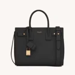 Saint Laurent YSL Women Nano Sac De Jour In Supple Grained Leather-Black