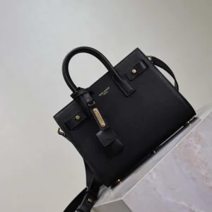 Saint Laurent YSL Women Nano Sac De Jour In Supple Grained Leather-Black