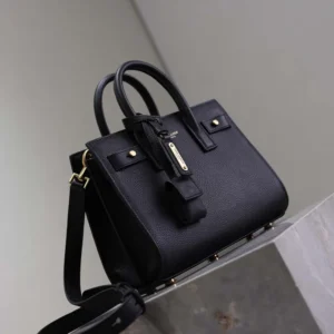 Saint Laurent YSL Women Nano Sac De Jour In Supple Grained Leather-Black