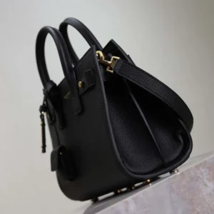 Saint Laurent YSL Women Nano Sac De Jour In Supple Grained Leather-Black