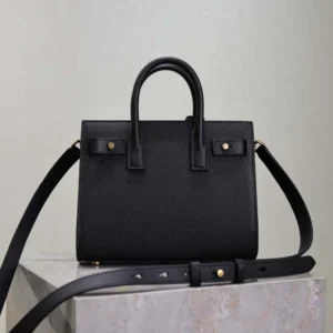 Saint Laurent YSL Women Nano Sac De Jour In Supple Grained Leather-Black