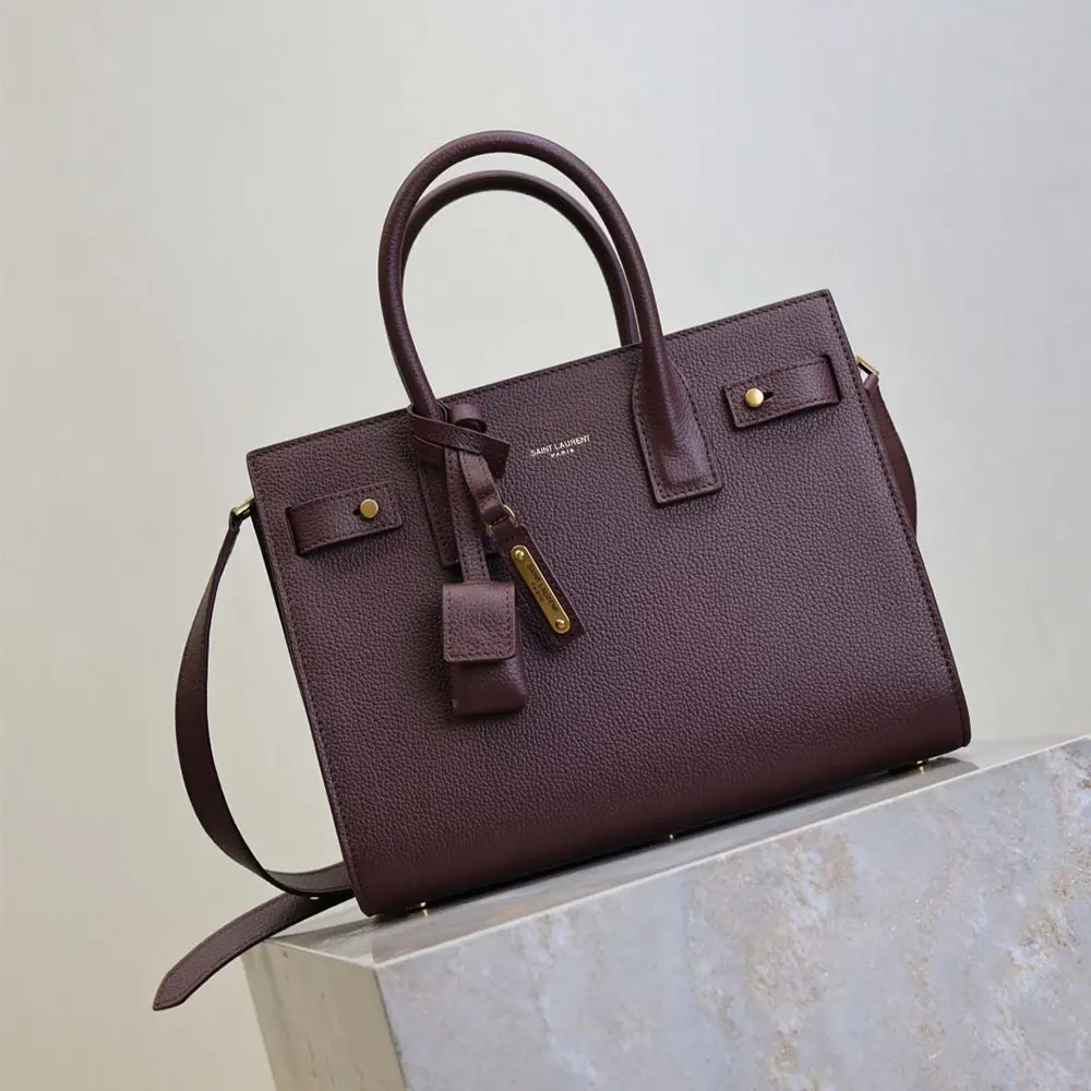 Saint Laurent YSL Women Nano Sac De Jour In Supple Grained Leather-Maroon 4 Saint Laurent YSL Women Nano Sac De Jour In Supple Grained Leather-Maroon