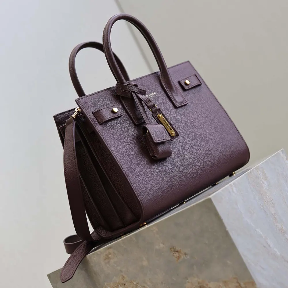 Saint Laurent YSL Women Nano Sac De Jour In Supple Grained Leather-Maroon 5 Saint Laurent YSL Women Nano Sac De Jour In Supple Grained Leather-Maroon