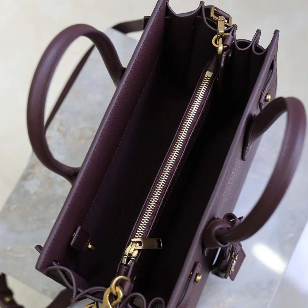 Saint Laurent YSL Women Nano Sac De Jour In Supple Grained Leather-Maroon 9 Saint Laurent YSL Women Nano Sac De Jour In Supple Grained Leather-Maroon