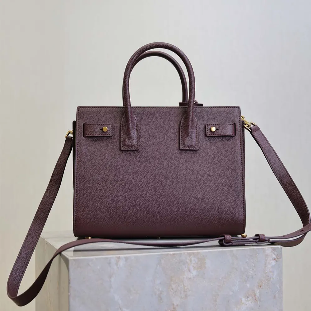 Saint Laurent YSL Women Nano Sac De Jour In Supple Grained Leather-Maroon 3 Saint Laurent YSL Women Nano Sac De Jour In Supple Grained Leather-Maroon