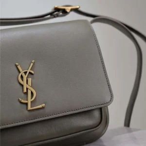 Saint Laurent YSL Women Niki Satchel In Leather-Dark Green