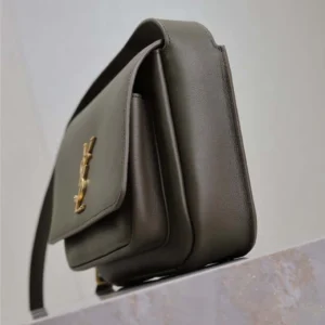 Saint Laurent YSL Women Niki Satchel In Leather-Dark Green