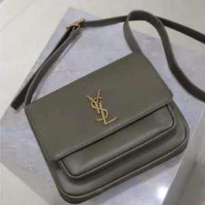 Saint Laurent YSL Women Niki Satchel In Leather-Dark Green