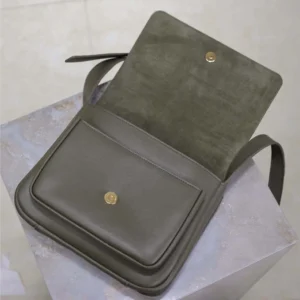 Saint Laurent YSL Women Niki Satchel In Leather-Dark Green