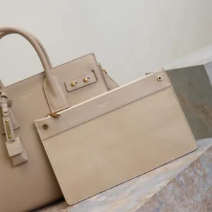 Saint Laurent YSL Women Small Sac De Jour In Supple Grained Leathe-Beige