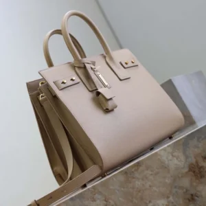 Saint Laurent YSL Women Small Sac De Jour In Supple Grained Leathe-Beige