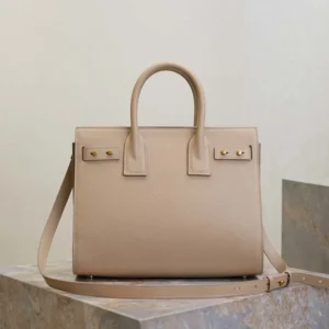 Saint Laurent YSL Women Small Sac De Jour In Supple Grained Leathe-Beige