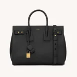 Saint Laurent YSL Women Small Sac De Jour In Supple Grained Leather-Black