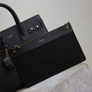 Saint Laurent YSL Women Small Sac De Jour In Supple Grained Leather-Black