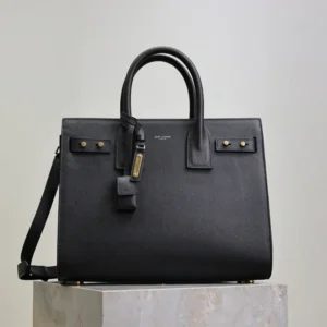 Saint Laurent YSL Women Small Sac De Jour In Supple Grained Leather-Black