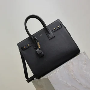 Saint Laurent YSL Women Small Sac De Jour In Supple Grained Leather-Black