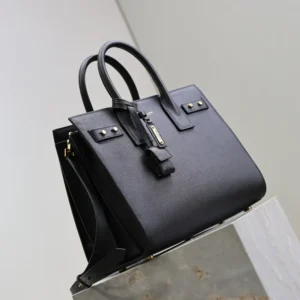 Saint Laurent YSL Women Small Sac De Jour In Supple Grained Leather-Black