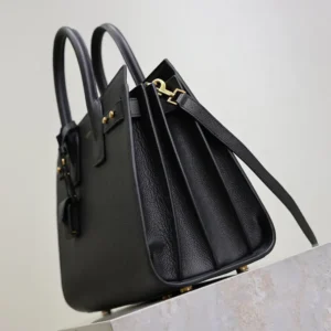 Saint Laurent YSL Women Small Sac De Jour In Supple Grained Leather-Black