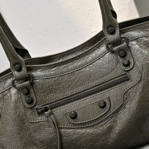 Balenciaga Women Le City Bag East-West In Army Green 8457042A