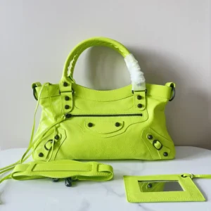 Balenciaga Women Le City First Bag In Granny Green Arena Storico Lambskin