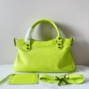 Balenciaga Women Le City First Bag In Granny Green Arena Storico Lambskin