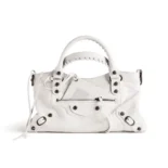 Balenciaga Women Le City First Bag In White Arena Storico Lambskin