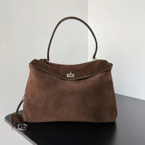 Balenciaga Women Rodeo Handbag Medium In Light Espresso 7897722A