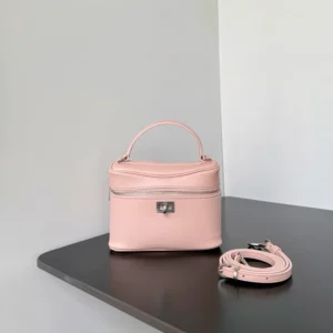 Balenciaga Women Rodeo Vanity In Suede Pink Smooth Calfskin