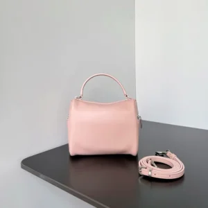 Balenciaga Women Rodeo Vanity In Suede Pink Smooth Calfskin