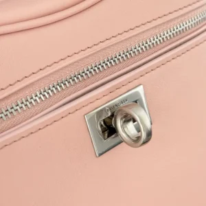 Balenciaga Women Rodeo Vanity In Suede Pink Smooth Calfskin