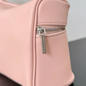 Balenciaga Women Rodeo Vanity In Suede Pink Smooth Calfskin