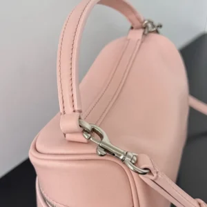 Balenciaga Women Rodeo Vanity In Suede Pink Smooth Calfskin