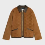 Celine Women Quilted Jacket In Suede-Brown RV0MA0X56