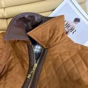 Celine Women Quilted Jacket In Suede-Brown RV0MA0X56