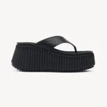 Chloe Women Nama Wedge Slide-Black CHC25A10XSN9FB