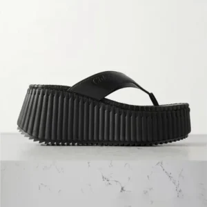 Chloe Women Nama Wedge Slide-Black CHC25A10XSN9FB