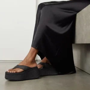 Chloe Women Nama Wedge Slide-Black CHC25A10XSN9FB